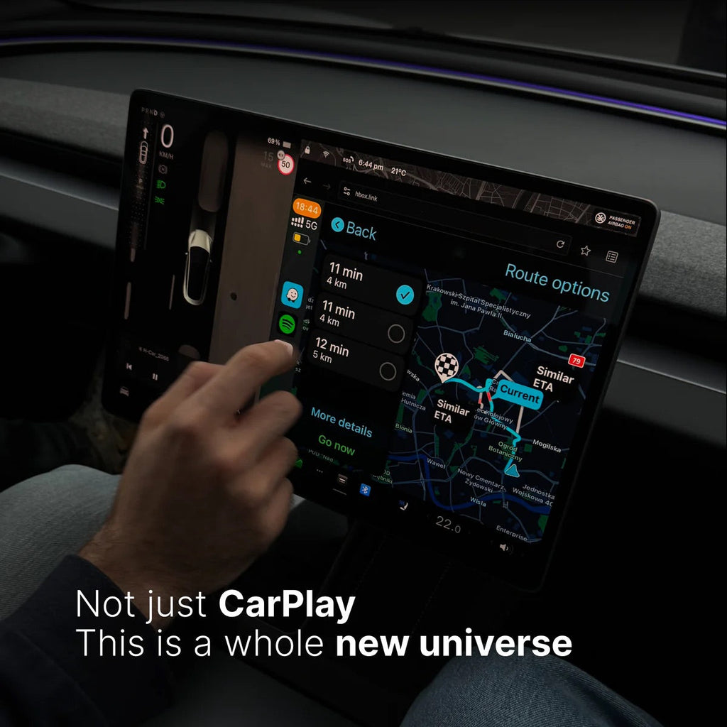 Elmotix™ CarPlay, Android Auto for Tesla (Model 3, Y, S, X & Cybertruck)